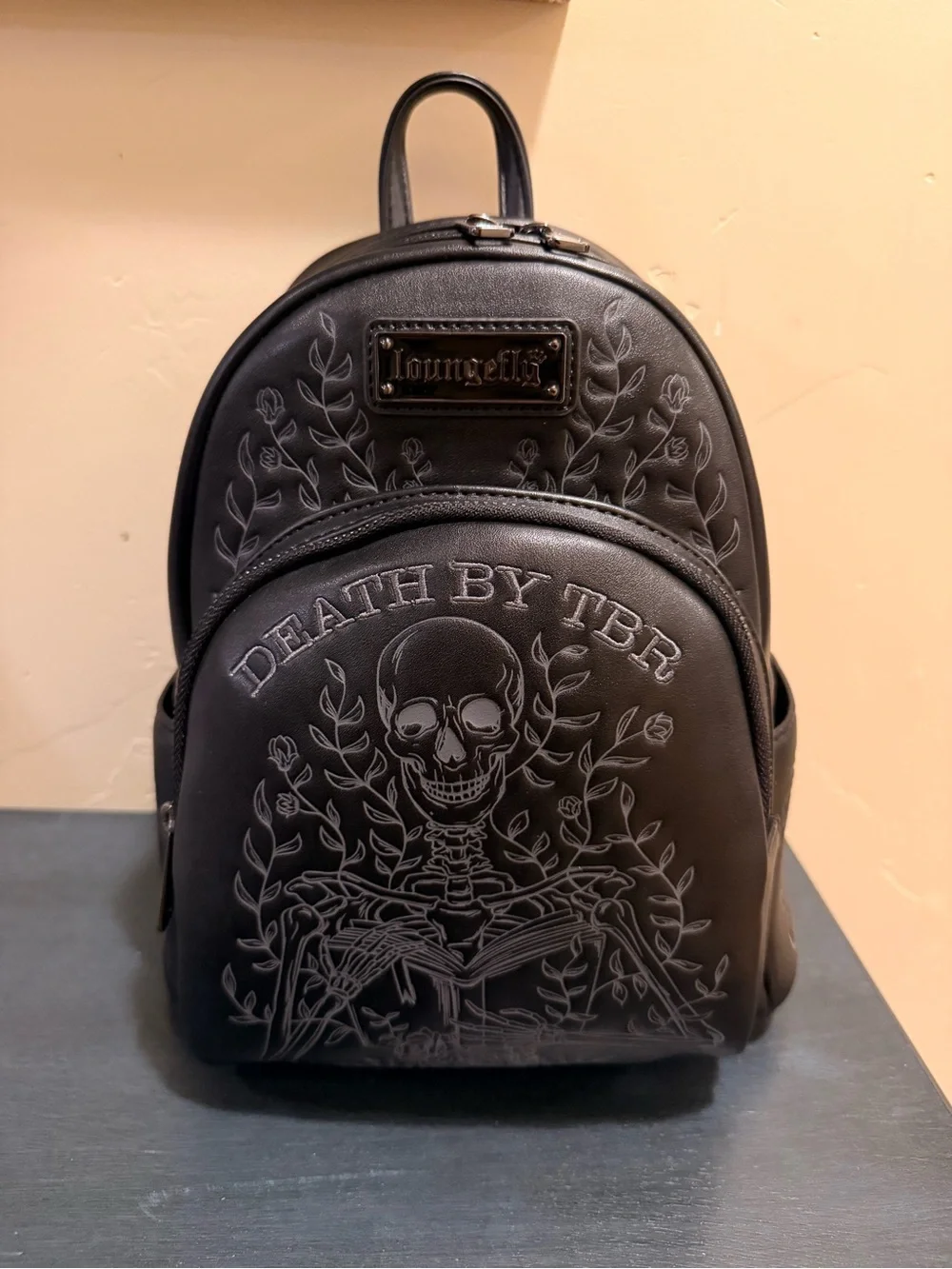 Loungefly Black 'Death By TBR' Mini Backpack